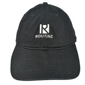 Routine Slideback Baseball Cap Black One Size Adjustable Embroidered 6 Panel